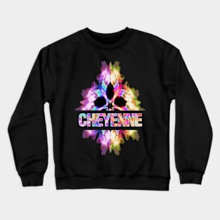 Cheyenne Tie Dye Watercolor Gift Souvenir Crewneck Sweatshirt